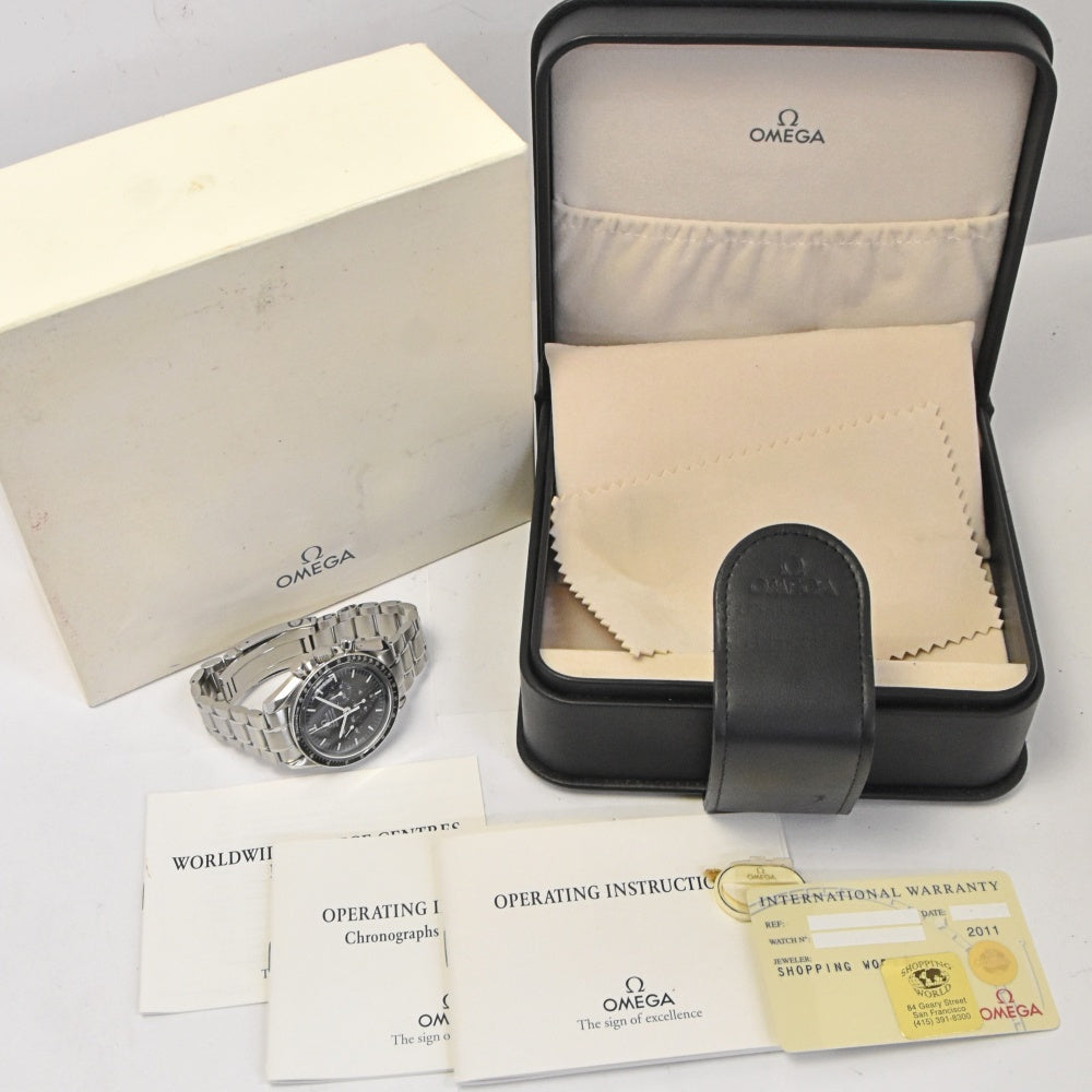 with paper OMEGA Speedmaster Professional Moon Watch 3572.50 see-through back black Dial Hand Winding Men's
 Watch I#142616