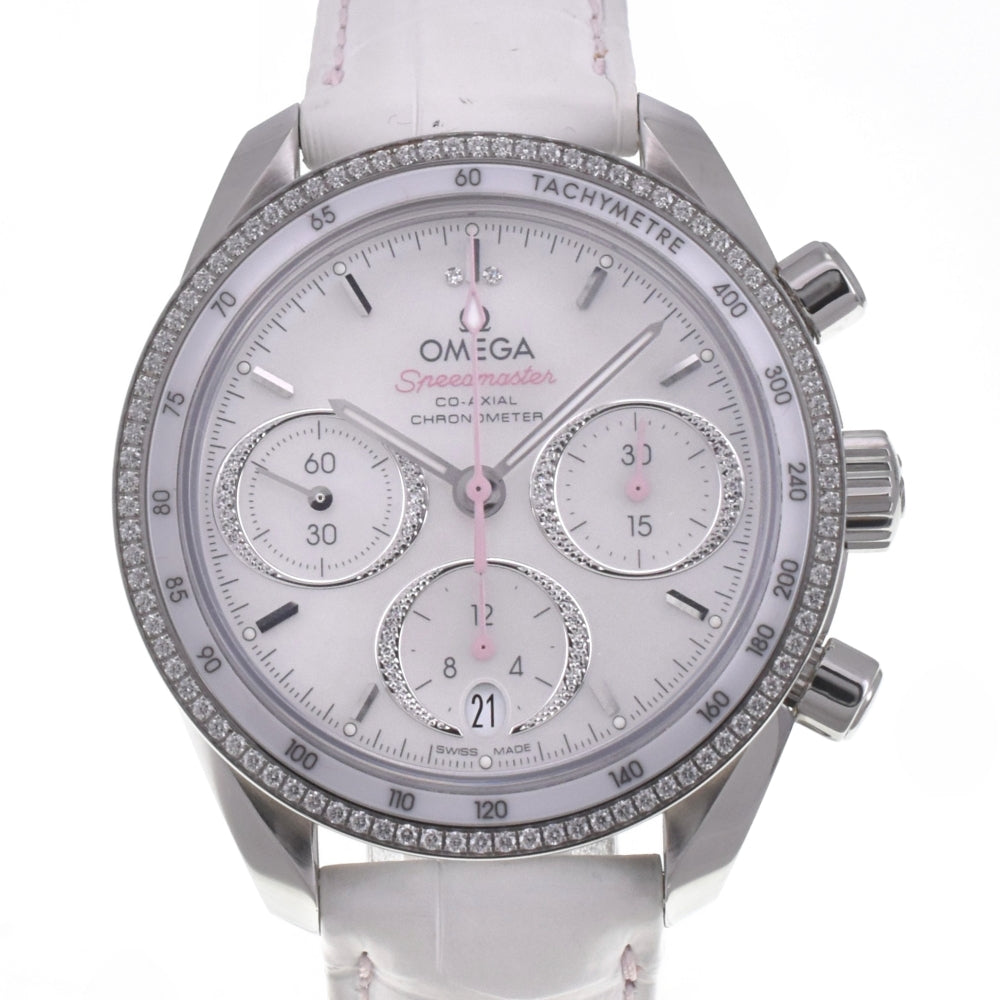 OMEGA Speedmaster 1.5" 324.15.38.40.05.001 Diamond Bezel White shell Dial Automatic Ladies
 Watch I#142624