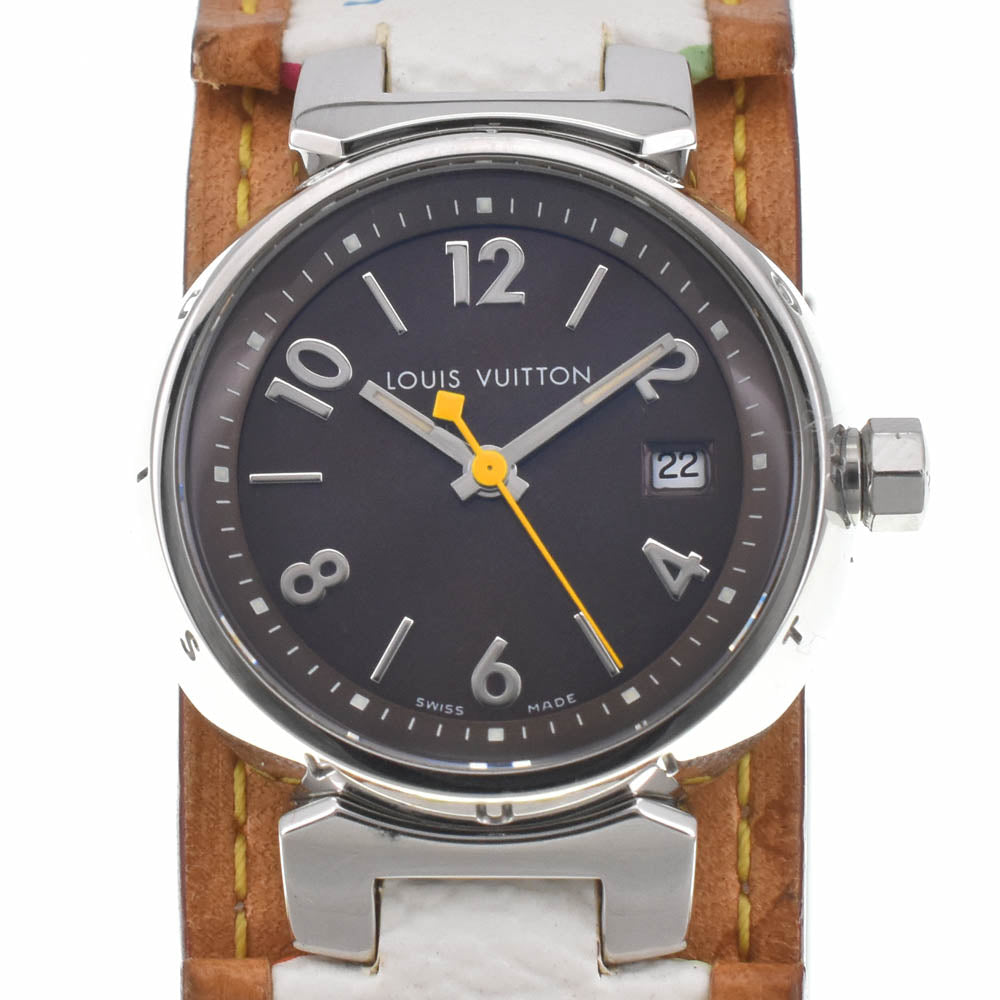 LOUIS VUITTON Tambour Q1211 Multicolor Band Brown Dial Quartz Ladies
 Watch J#142631