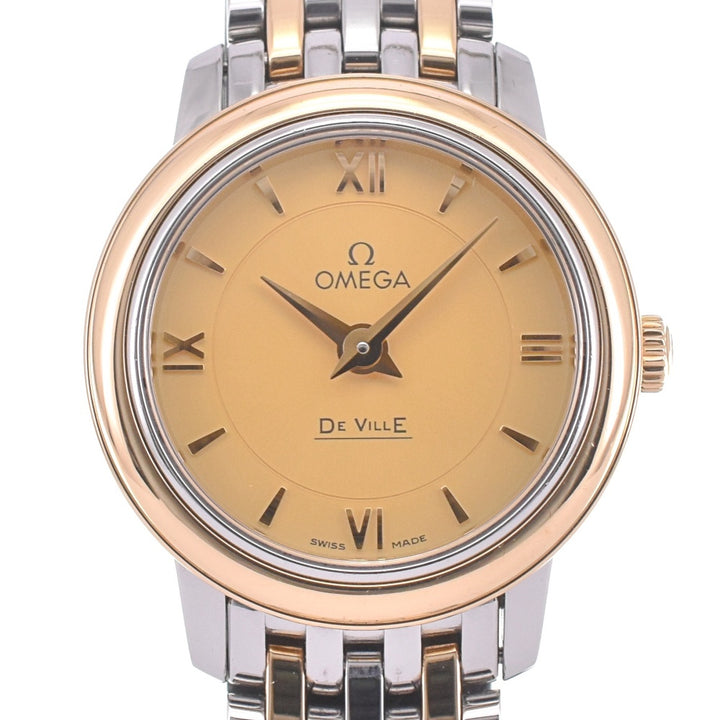 OMEGA De Ville Prestige 424.20.24.60.08.001 Stainless Steel/K18RYG gold Dial Quartz Ladies
 Watch J#142639