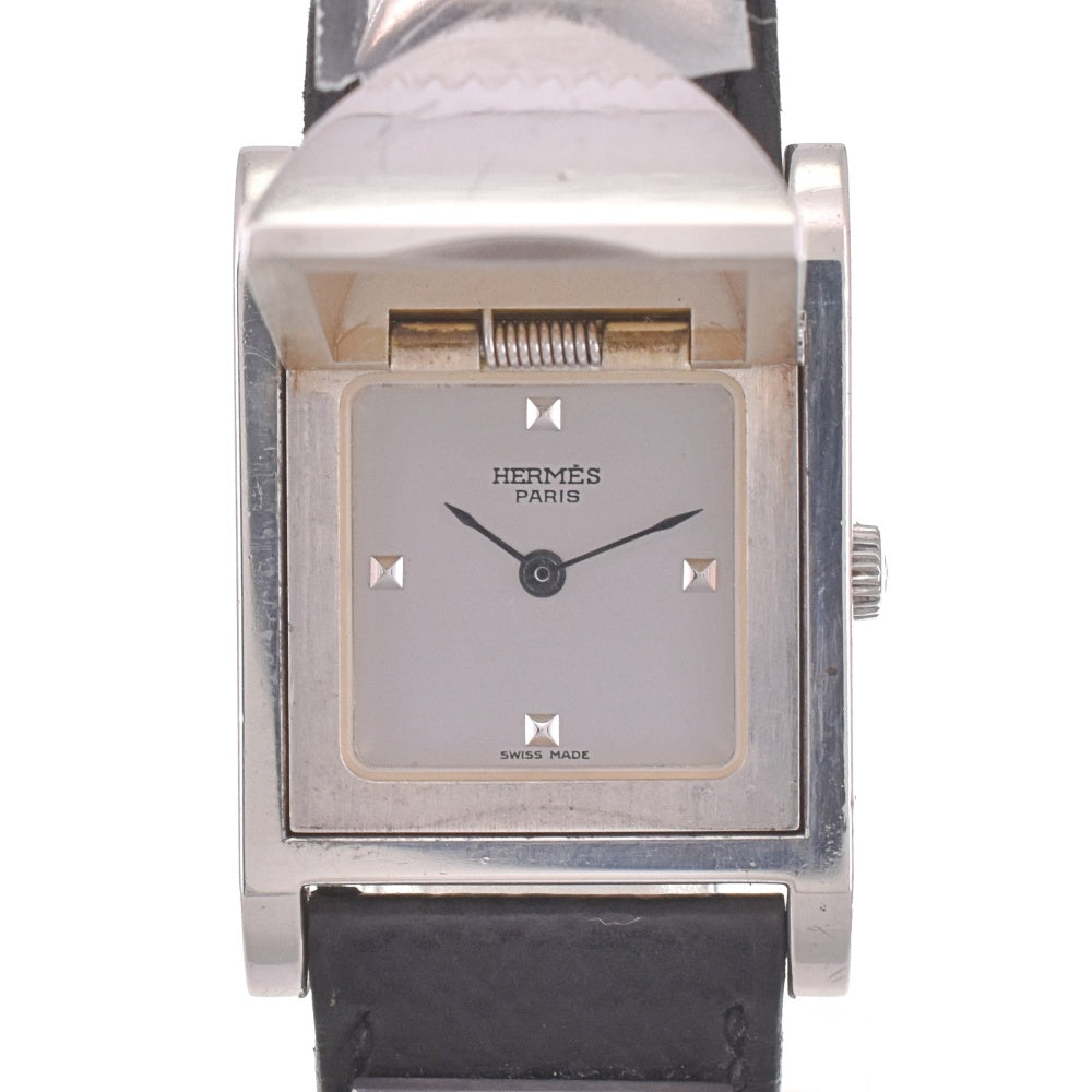 HERMES Medor ME1.250 Silver 925 / leather Silver Dial Quartz Ladies
 Watch J#142646