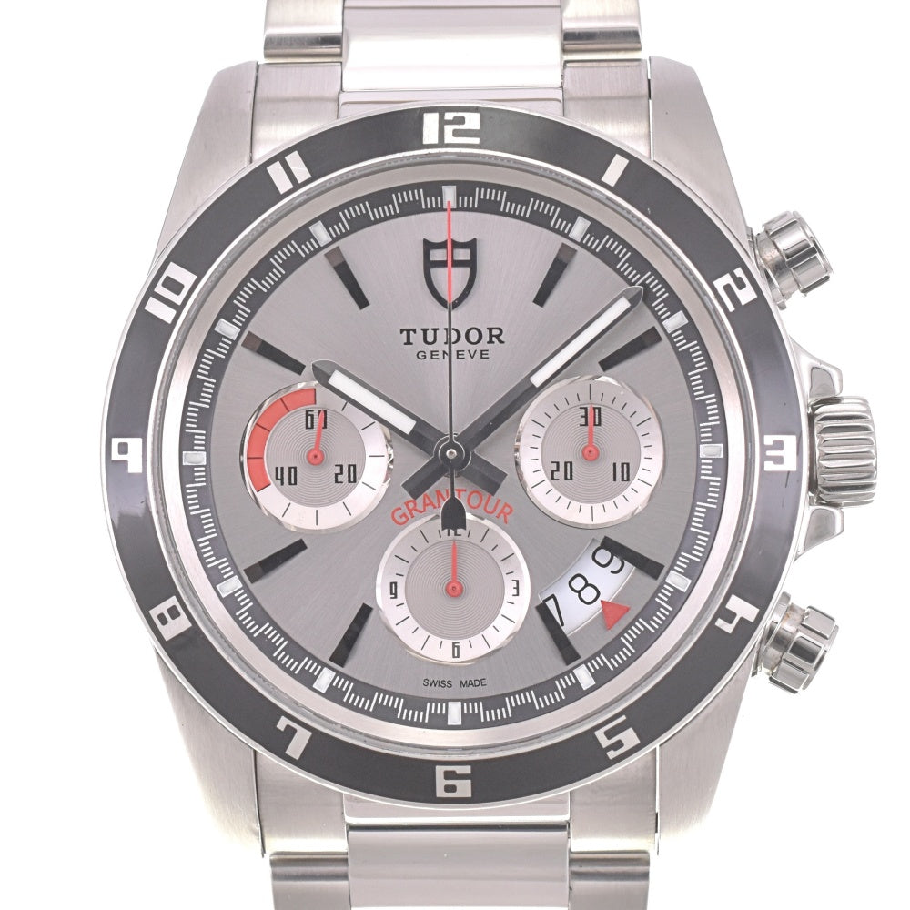 with paper TUDOR Gran Tour 20530N Chronograph Date Silver Dial Automatic Men's
 Watch I#142649
