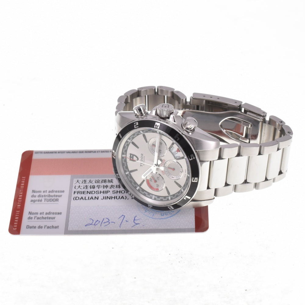 with paper TUDOR Gran Tour 20530N Chronograph Date Silver Dial Automatic Men's
 Watch I#142649