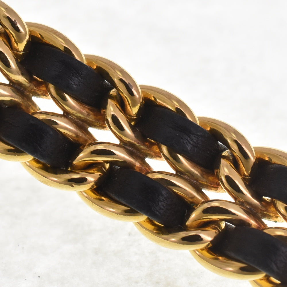 CHANEL Premiere M H0001 Gold Plated / Leather black Dial Quartz Ladies
 Watch I#142653