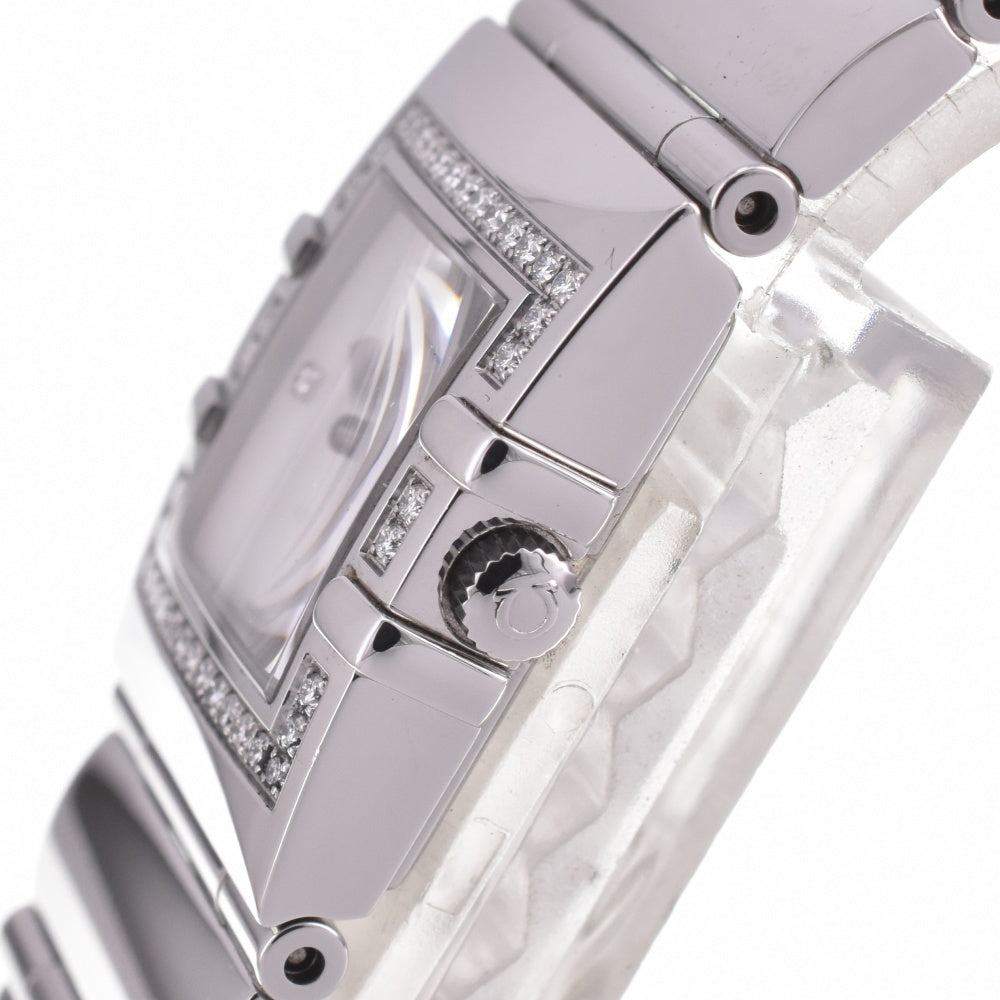 with paper OMEGA Constellation Carre Quadra Mini 1528.76 diamond White shell Dial Quartz Ladies
 Watch I#142655