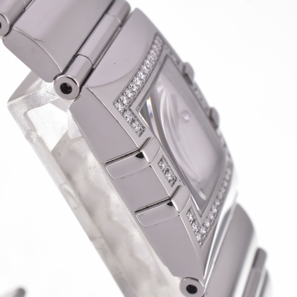 with paper OMEGA Constellation Carre Quadra Mini 1528.76 diamond White shell Dial Quartz Ladies
 Watch I#142655