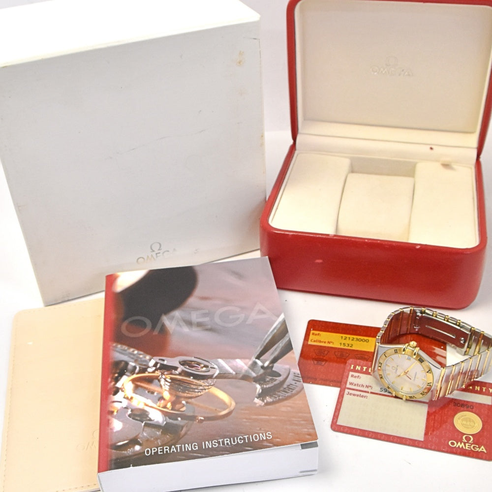 with paper OMEGA Constellation date 1212.30 Stainless Steel/K18YG full bar Silver Dial Quartz Men's
 Watch I#142656