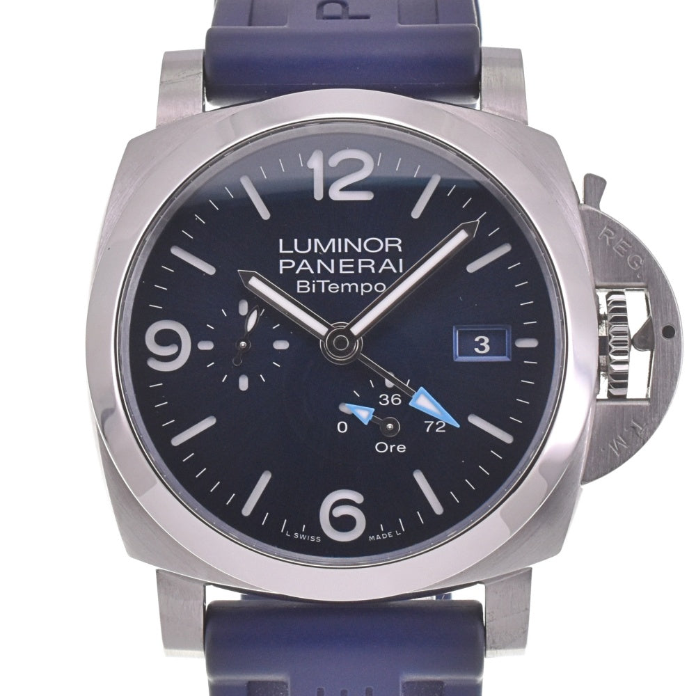 with paper PANERAI Luminor Bitempo GMT PAM01361 Power reserve date blue Dial Automatic Men's
 Watch I#142658