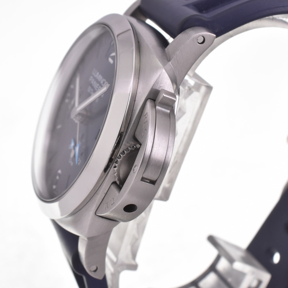 with paper PANERAI Luminor Bitempo GMT PAM01361 Power reserve date blue Dial Automatic Men's
 Watch I#142658