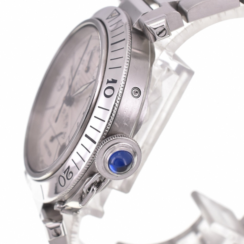CARTIER Pasha W31037H3 GMT power reserve date Silver Dial Automatic Men's
 Watch I#142661