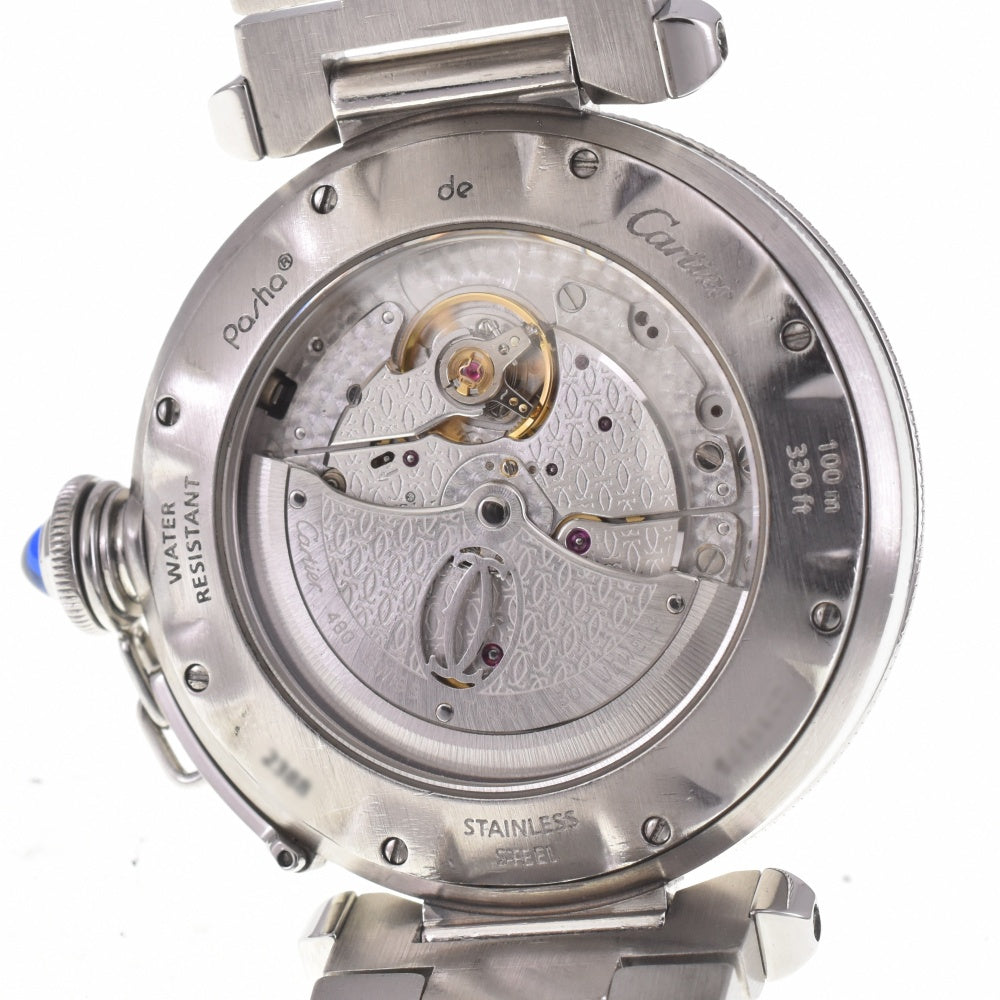 CARTIER Pasha W31037H3 GMT power reserve date Silver Dial Automatic Men's
 Watch I#142661