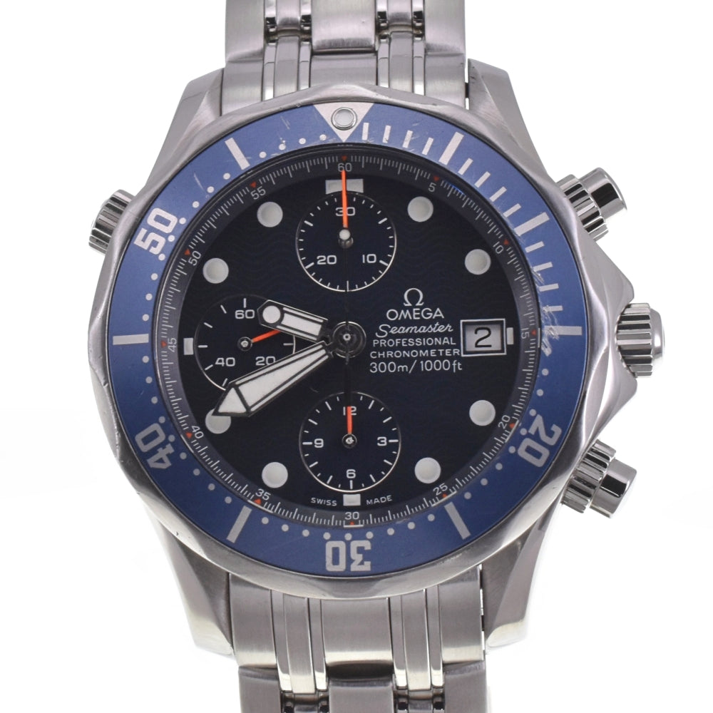 with paper OMEGA Seamaster300 2599.80 Chronograph Date blue Dial Automatic Men's
 Watch I#142664