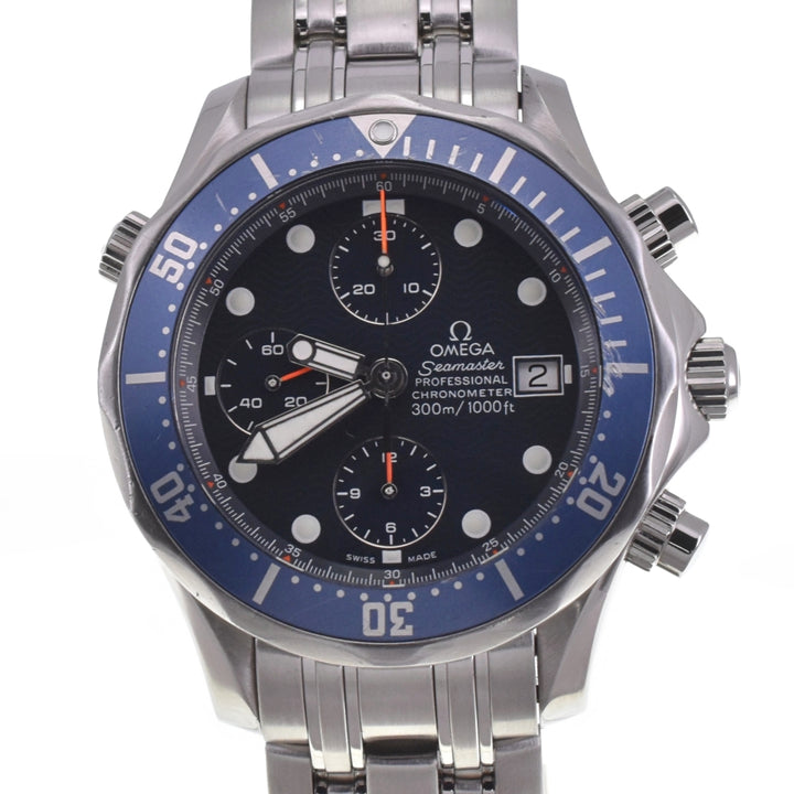 with paper OMEGA Seamaster300 2599.80 Chronograph Date blue Dial Automatic Men's
 Watch I#142664