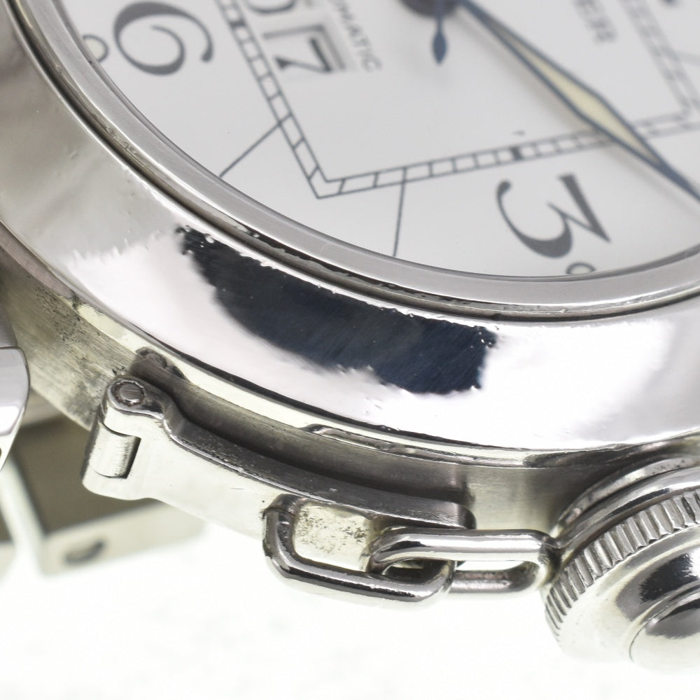 with paper CARTIER Pasha C Big Date W31055M7 white Dial Automatic Boy's
 Watch J#142668