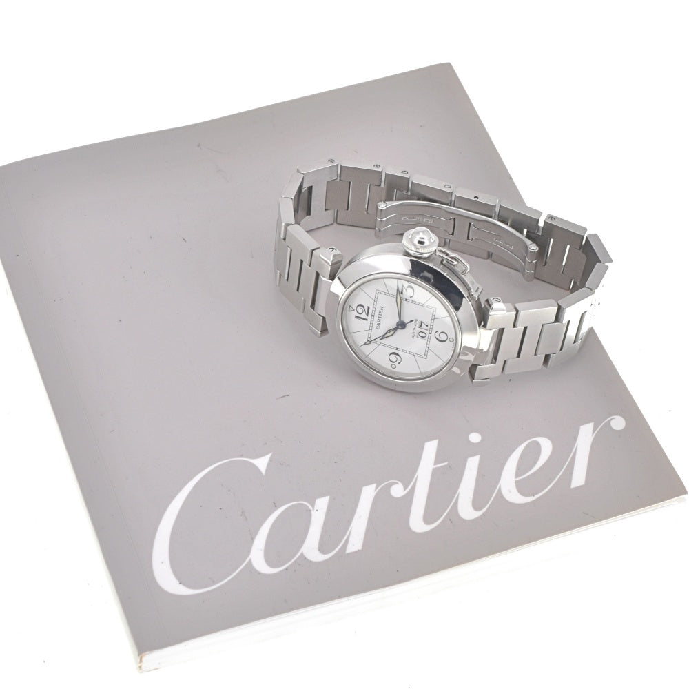 with paper CARTIER Pasha C Big Date W31055M7 white Dial Automatic Boy's
 Watch J#142668