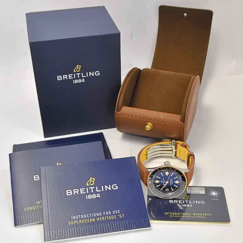 with paper BREITLING Superocean Heritage 57 U10370 RG Bezel black Dial Automatic Men's
 Watch J#142674