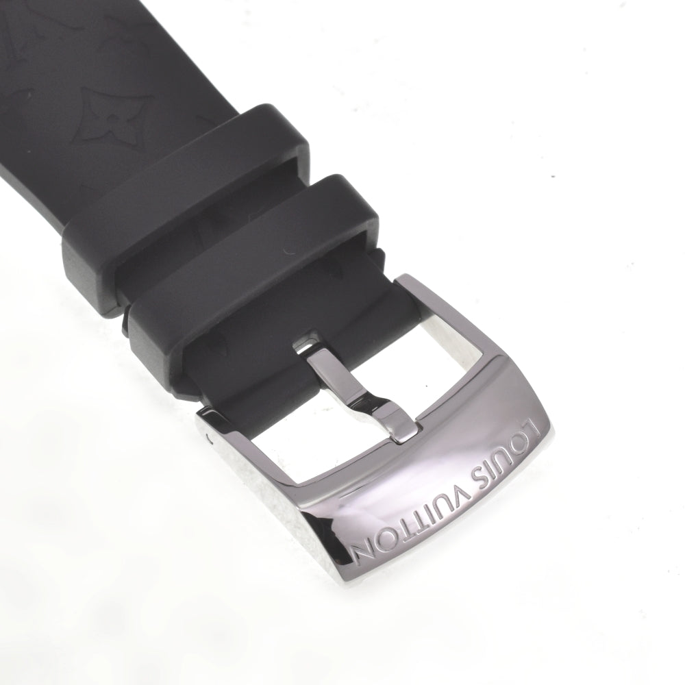 with paper LOUIS VUITTON Tambour all black Q1A62 Chronograph black Dial Automatic Men's
 Watch I#142681