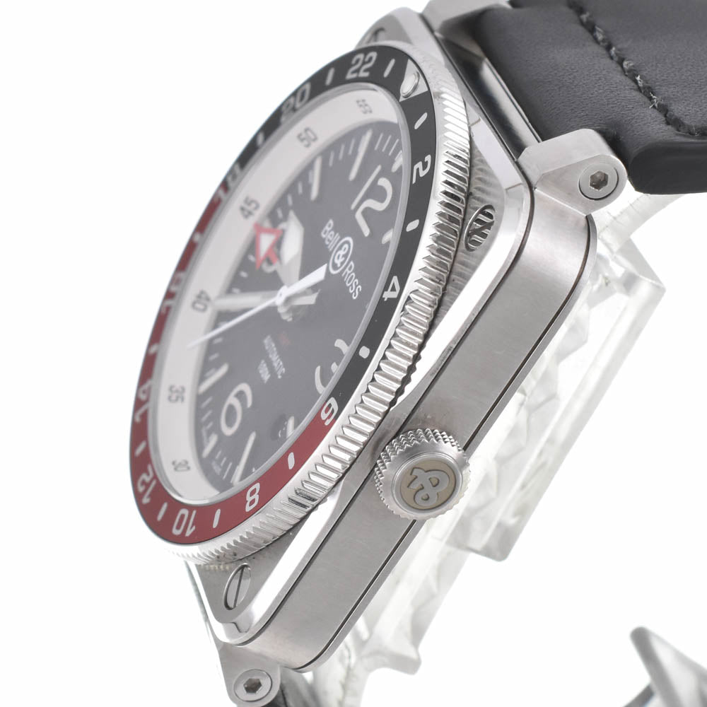 with paper Bell＆Ross BR03 GMT BLACK BR0393-BL-ST/SCA Stainless Steel / Rubber black Dial Automatic Men's
 Watch J#142682