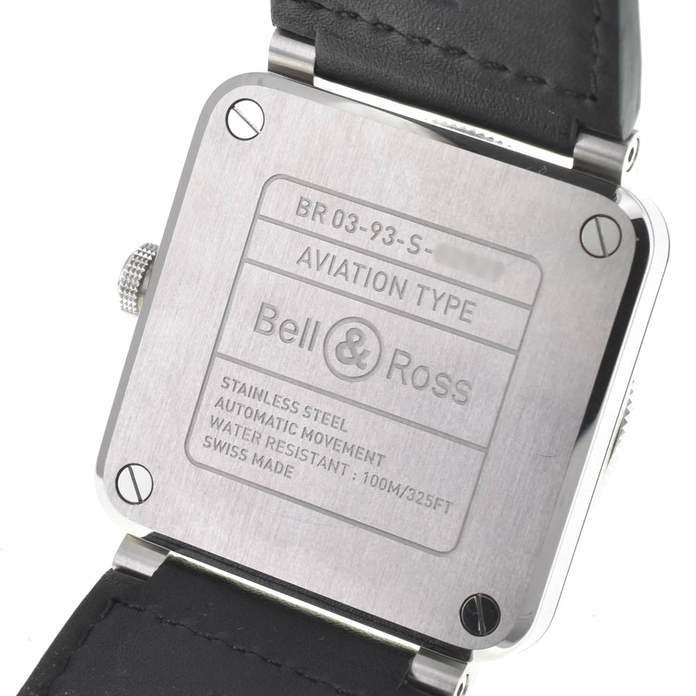 with paper Bell＆Ross BR03 GMT BLACK BR0393-BL-ST/SCA Stainless Steel / Rubber black Dial Automatic Men's
 Watch J#142682