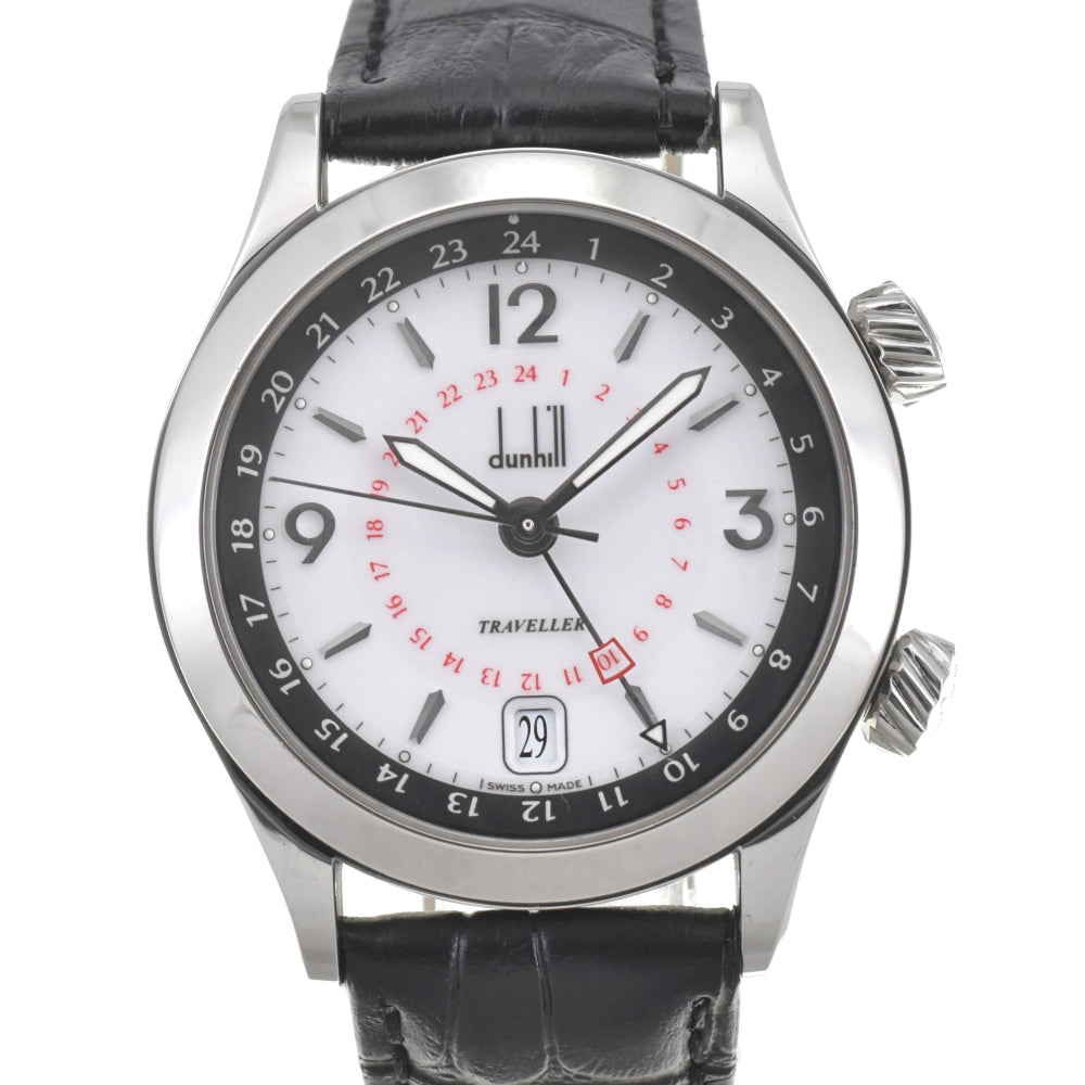 with paper Dunhill Cityscape traveler 8024 GMT white Dial Automatic Men's
 Watch J#142685