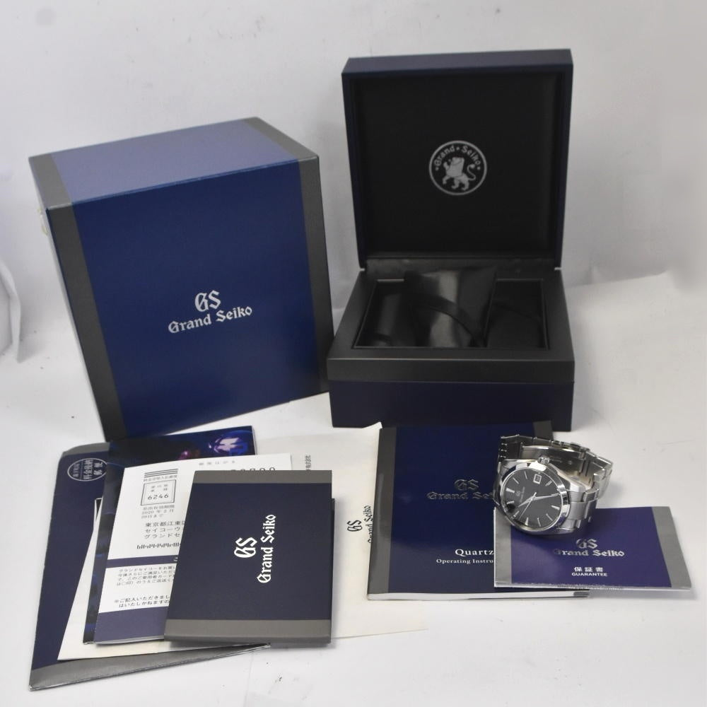 with paper SEIKO Grand Seiko SBGV223/9F82-0AF0 Date black Dial Quartz Men's
 Watch I#142697