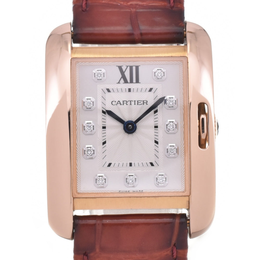 with paper CARTIER Tank anglaise WJTA0007 11P Diamond Silver Dial Quartz Unisex
 Watch J#142710