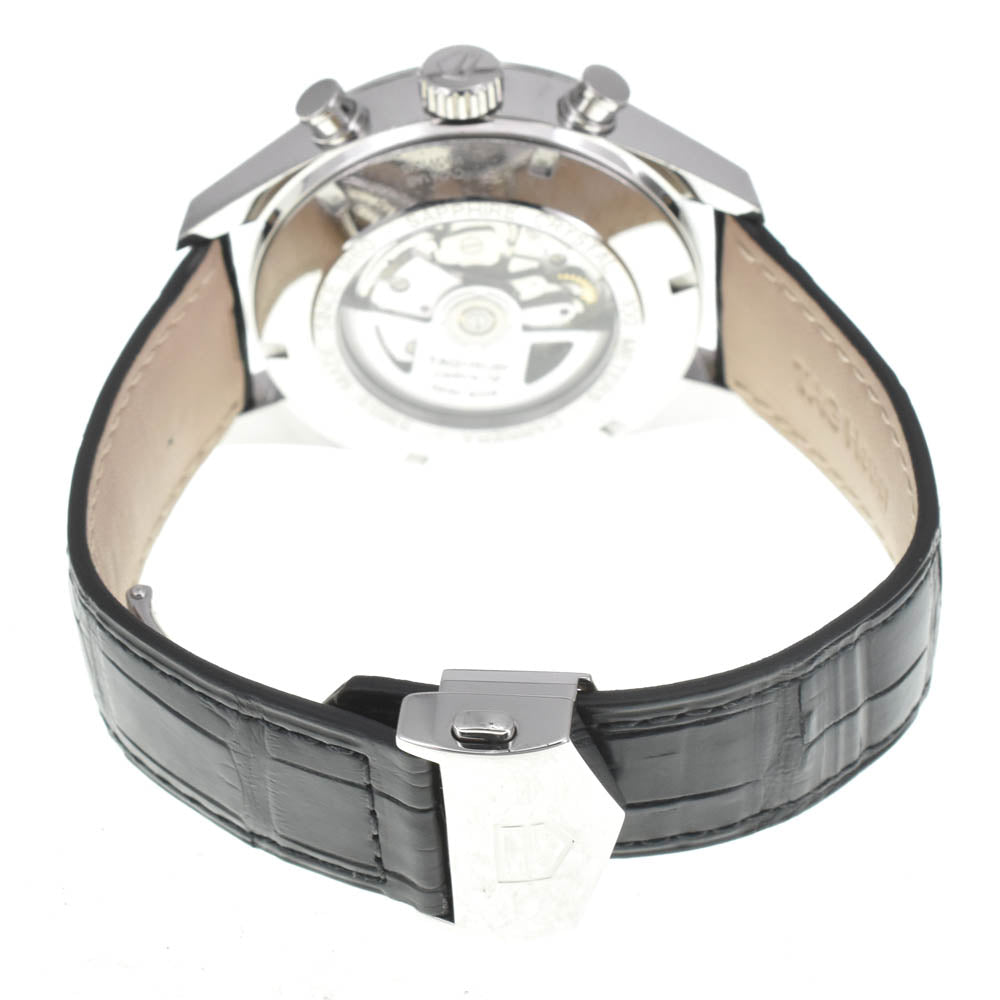 with paper TAG HEUER Carrera Caliber 16 CV2A1AB.BA0638 Chronograph Day Date Stainless Steel/Leather black Dial Automatic Men's
 Watch J#142716