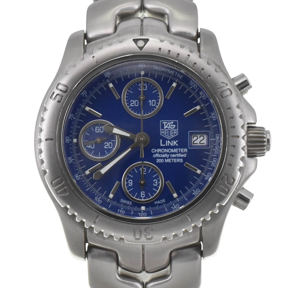 with paper TAG HEUER Link CT5110 Chronograph Date blue Dial Automatic Men's
 Watch J#142722