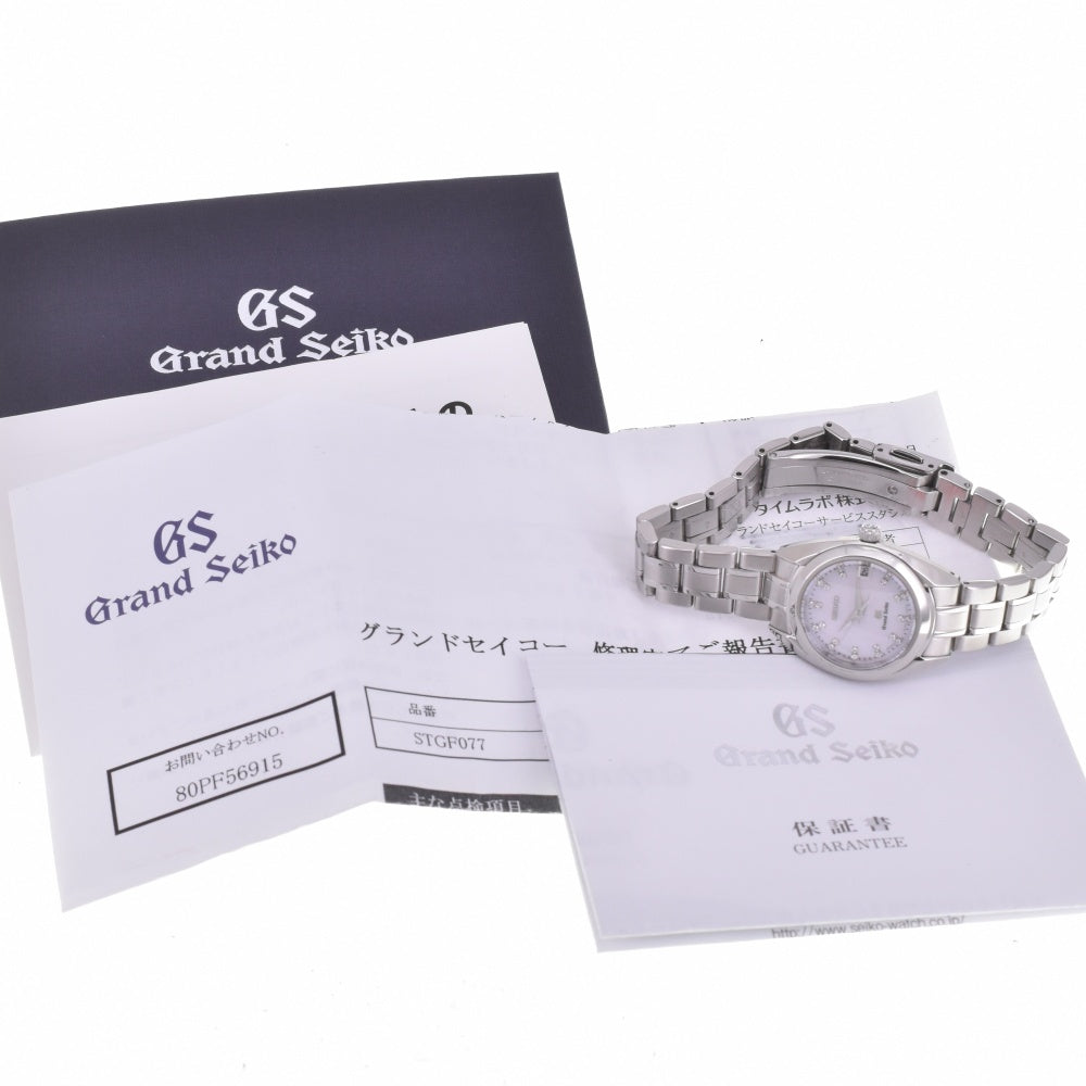 with paper SEIKO GS Grand Seiko STGF077/4J52-0AC0 Diamond index Pink shell Dial Quartz Ladies
 Watch K#142724