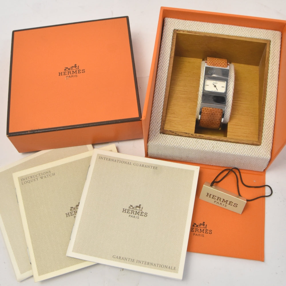 with paper HERMES Loquet L01.210 Silver Dial Quartz Ladies
 Watch J#142726