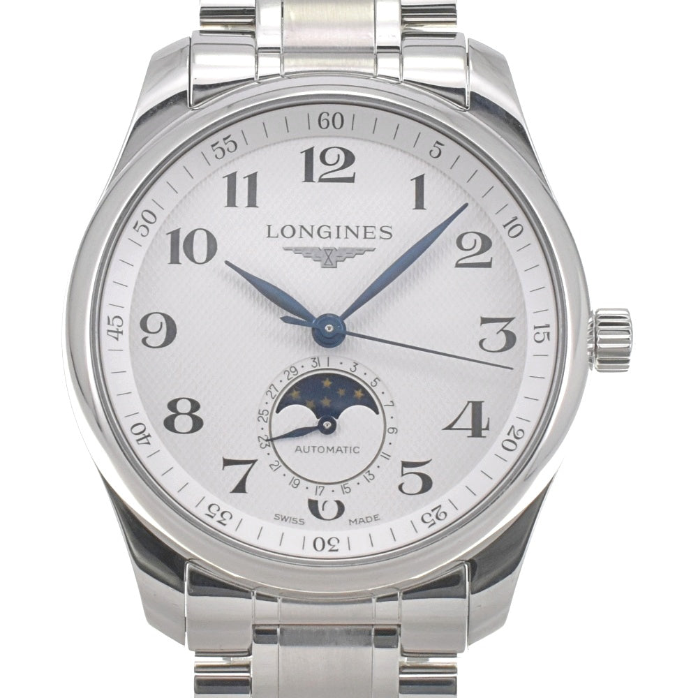 with paper LONGINES Master collection L2.909.4.78.6 Moon phase date Silver Dial Automatic Men's
 Watch J#142733