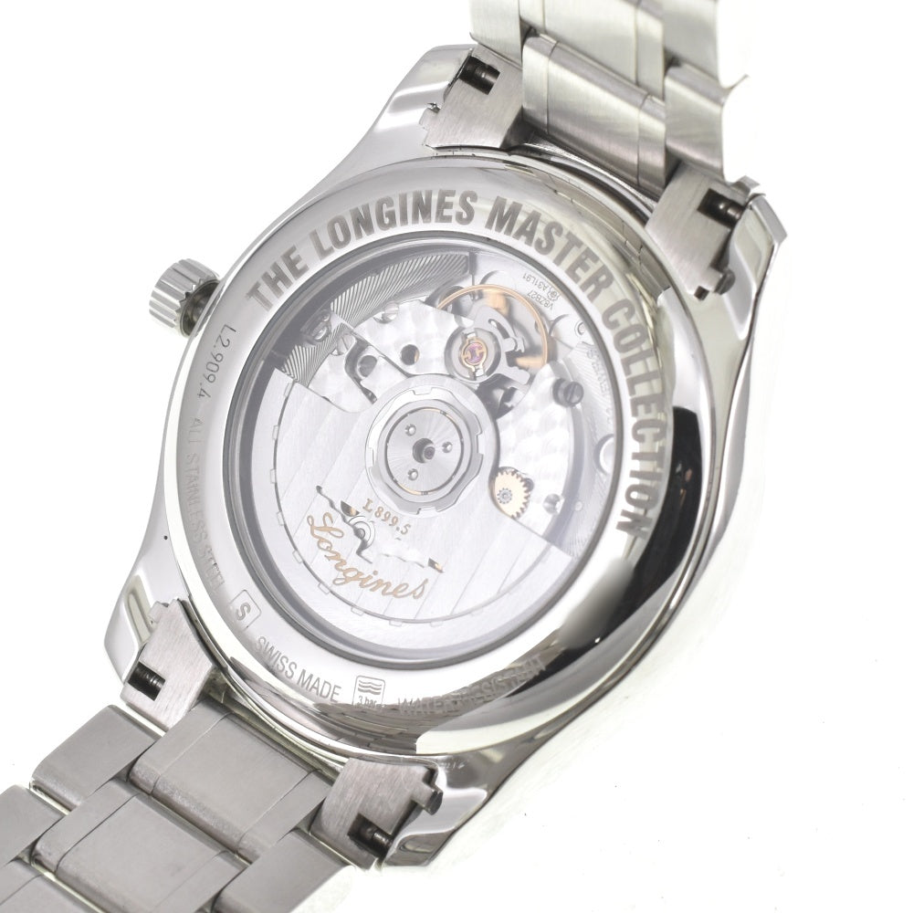 with paper LONGINES Master collection L2.909.4.78.6 Moon phase date Silver Dial Automatic Men's
 Watch J#142733