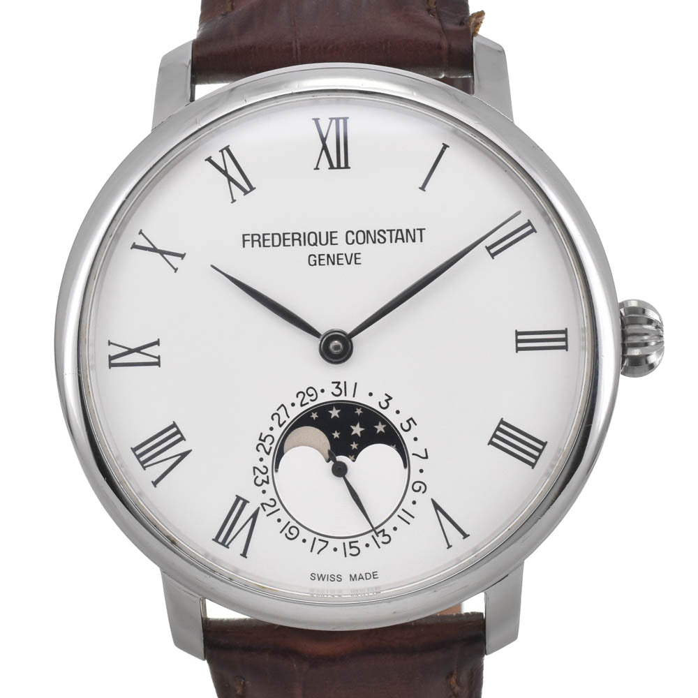 with paper FREDERIQUE CONSTANT Slim line FC-705X4S4/5/6 Moon phase Silver Dial Automatic Men's
 Watch J#142749