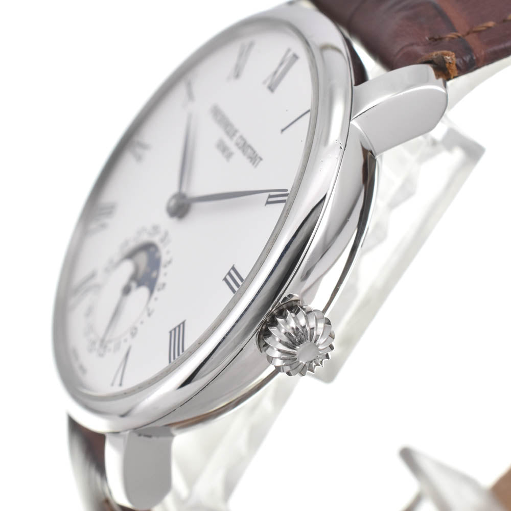 with paper FREDERIQUE CONSTANT Slim line FC-705X4S4/5/6 Moon phase Silver Dial Automatic Men's
 Watch J#142749