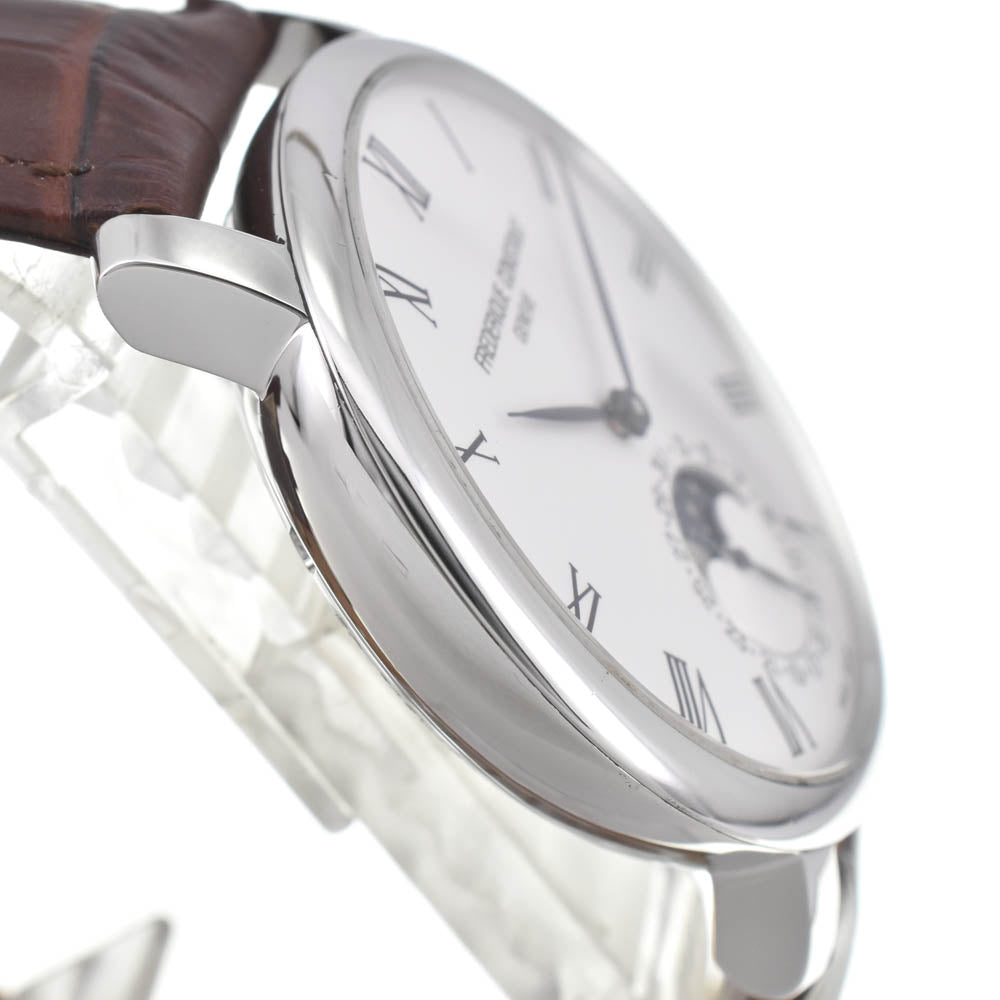 with paper FREDERIQUE CONSTANT Slim line FC-705X4S4/5/6 Moon phase Silver Dial Automatic Men's
 Watch J#142749