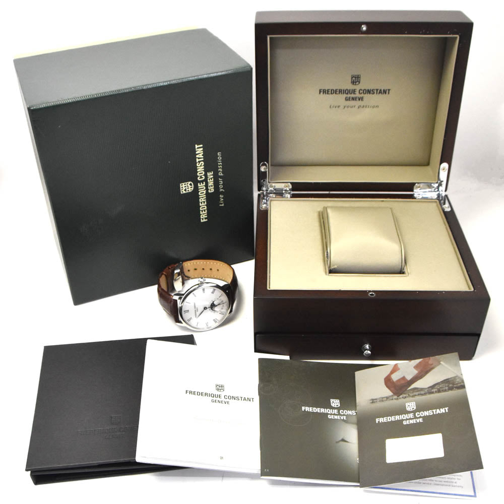 with paper FREDERIQUE CONSTANT Slim line FC-705X4S4/5/6 Moon phase Silver Dial Automatic Men's
 Watch J#142749