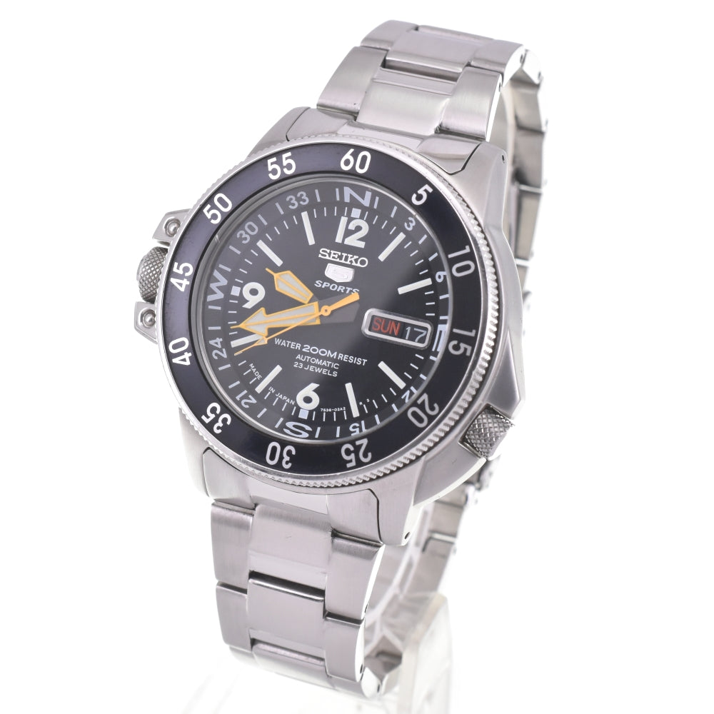 SEIKO 5Sports Black Atlas SKZ211J1/7S36-01E0 black Dial Automatic Men's
 Watch L#142752