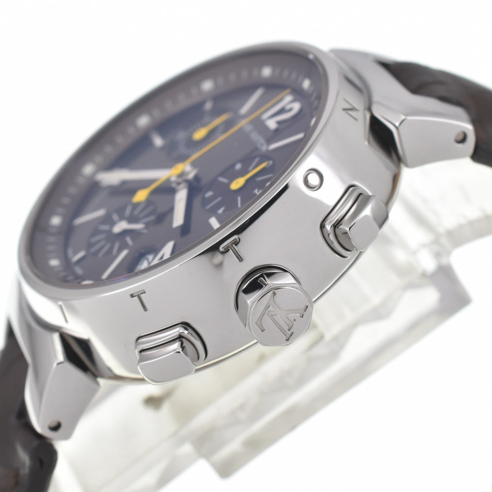 with paper LOUIS VUITTON Tambour Q1321 Chronograph Date Brown Dial Quartz Ladies
 Watch J#142757