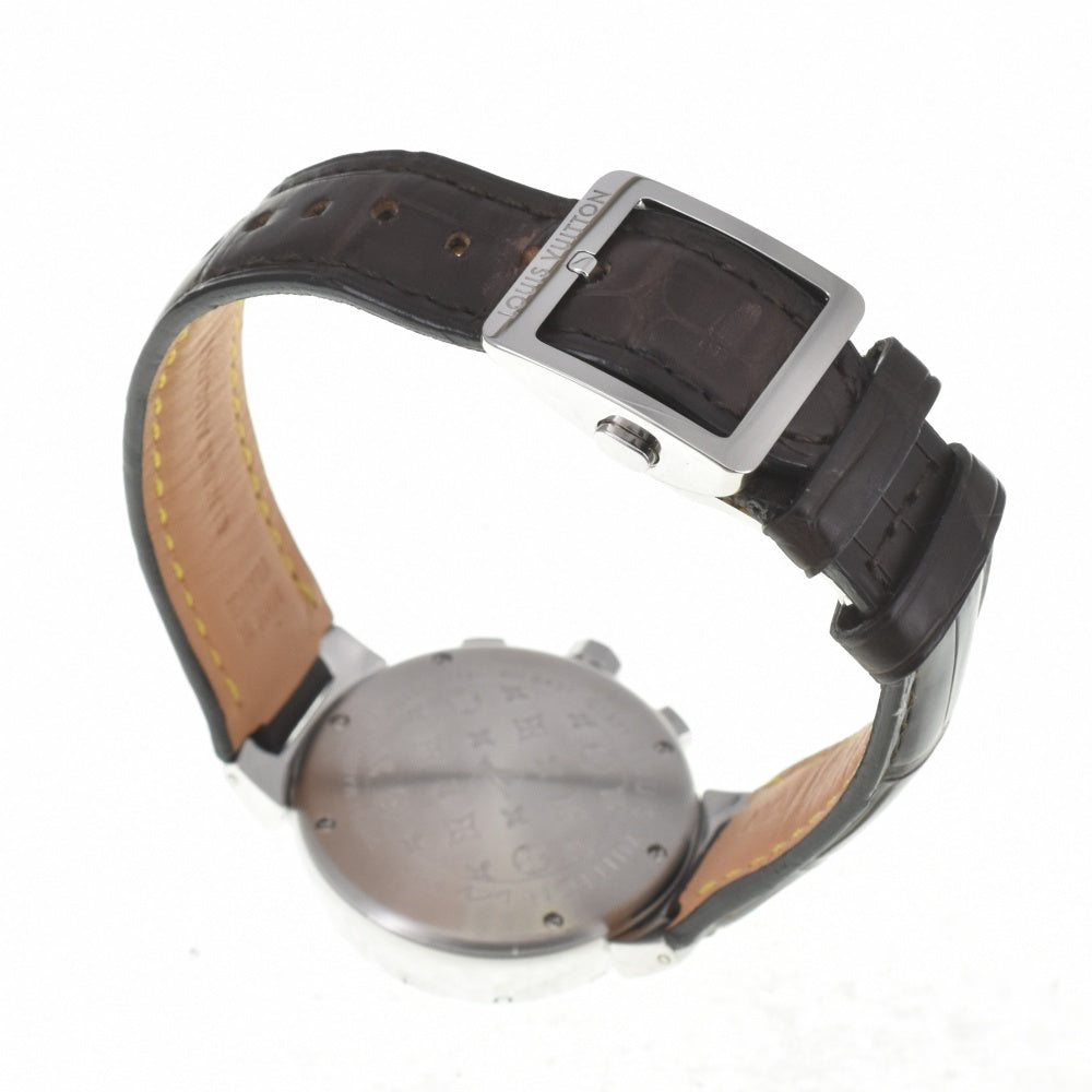 with paper LOUIS VUITTON Tambour Q1321 Chronograph Date Brown Dial Quartz Ladies
 Watch J#142757
