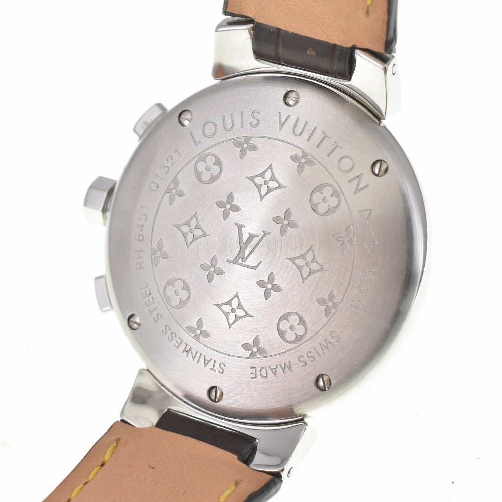 with paper LOUIS VUITTON Tambour Q1321 Chronograph Date Brown Dial Quartz Ladies
 Watch J#142757