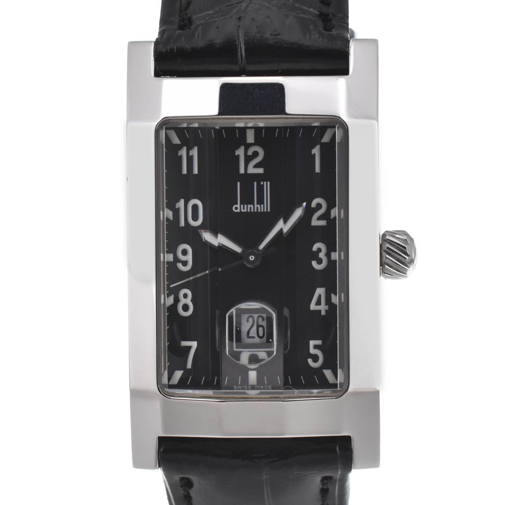 Dunhill Danhirion 3-side cut glass date black Dial Quartz Men's
 Watch J#142766