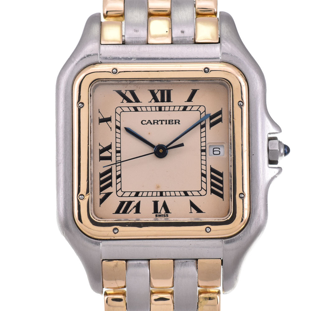 CARTIER PANTHERE LM 3 LOW Date Stainless Steel / YG Ivory Dial Quartz Men's
 Watch P#142782