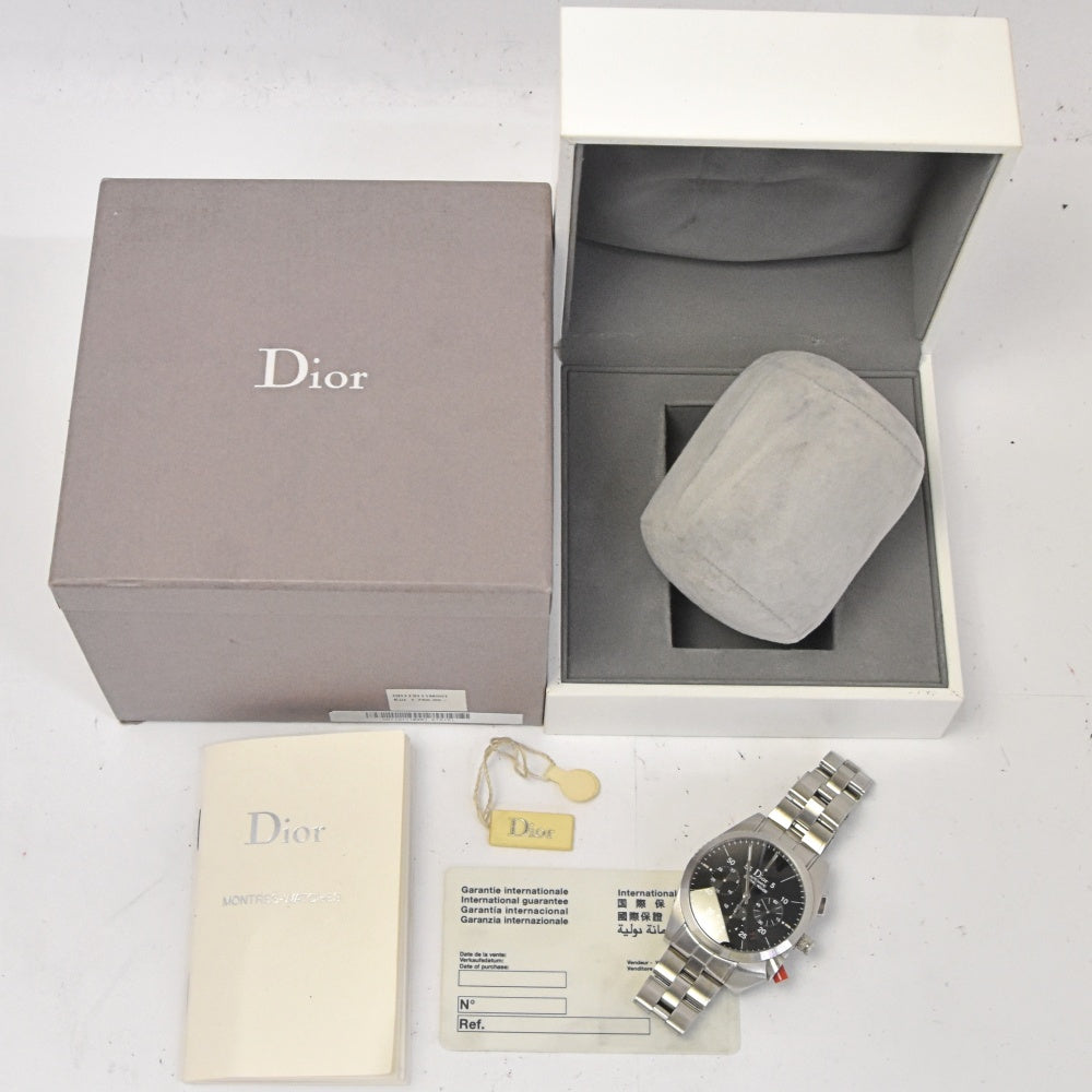with paper Dior Cyfuru Rouge CD084610 Chronograph Date black Dial Automatic Men's
 Watch K#142789