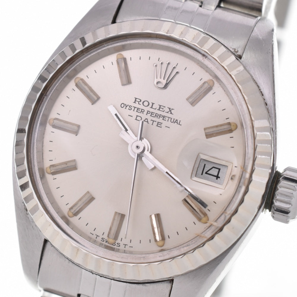 ROLEX Oyster perpetual date 6917 vintage Cal.2030 Silver Dial Automatic Ladies
 Watch N#142794