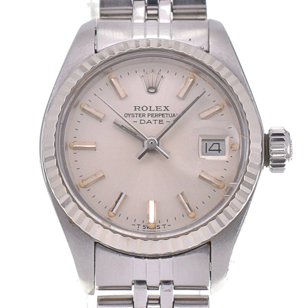 ROLEX Oyster perpetual date 6917 vintage Cal.2030 Silver Dial Automatic Ladies
 Watch N#142794