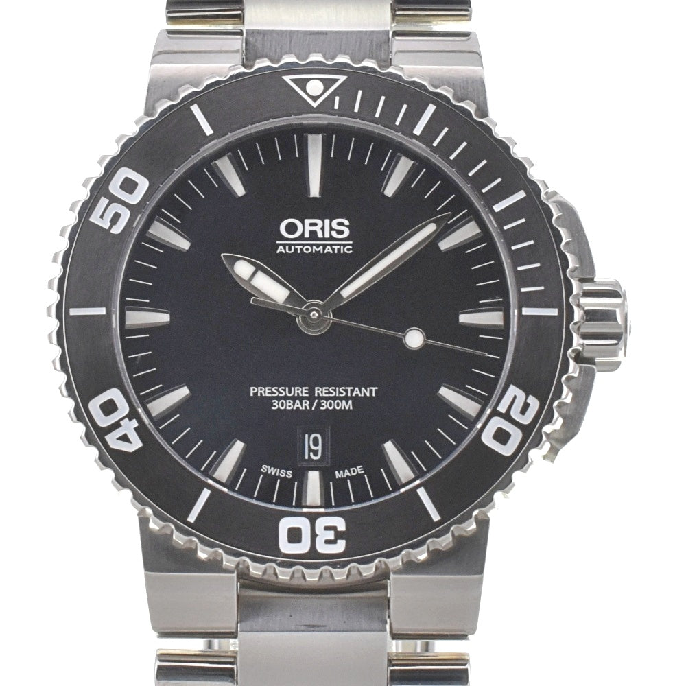 with paper ORIS Aquis Date 01 733 7653 4154-07 black Dial Automatic Men's
 Watch J#142812