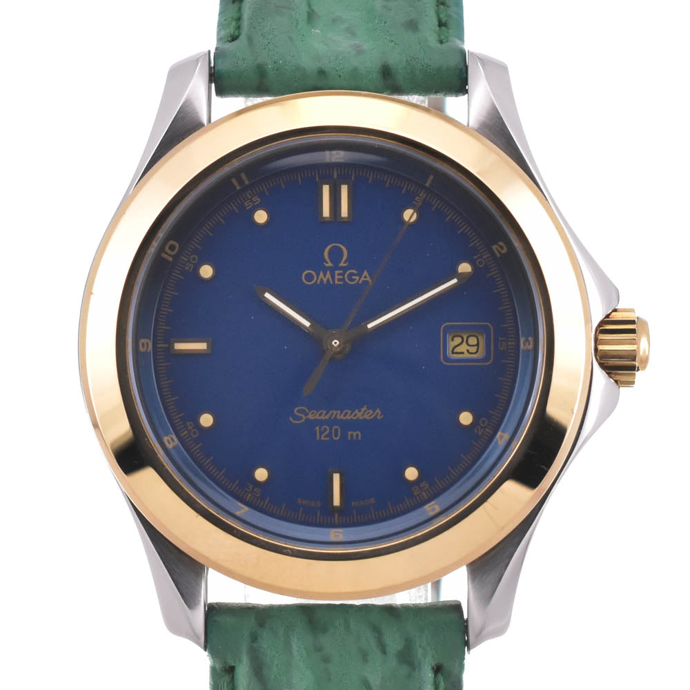 OMEGA Seamaster 120M date 2311.80 K18YG Bezel blue Dial Quartz Men's
 Watch K#142815