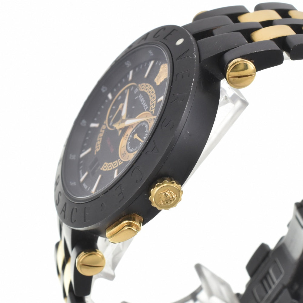 with paper VERSACE V race dual time VEBV00619 Chronograph Date black Dial Quartz Men's
 Watch K#142818