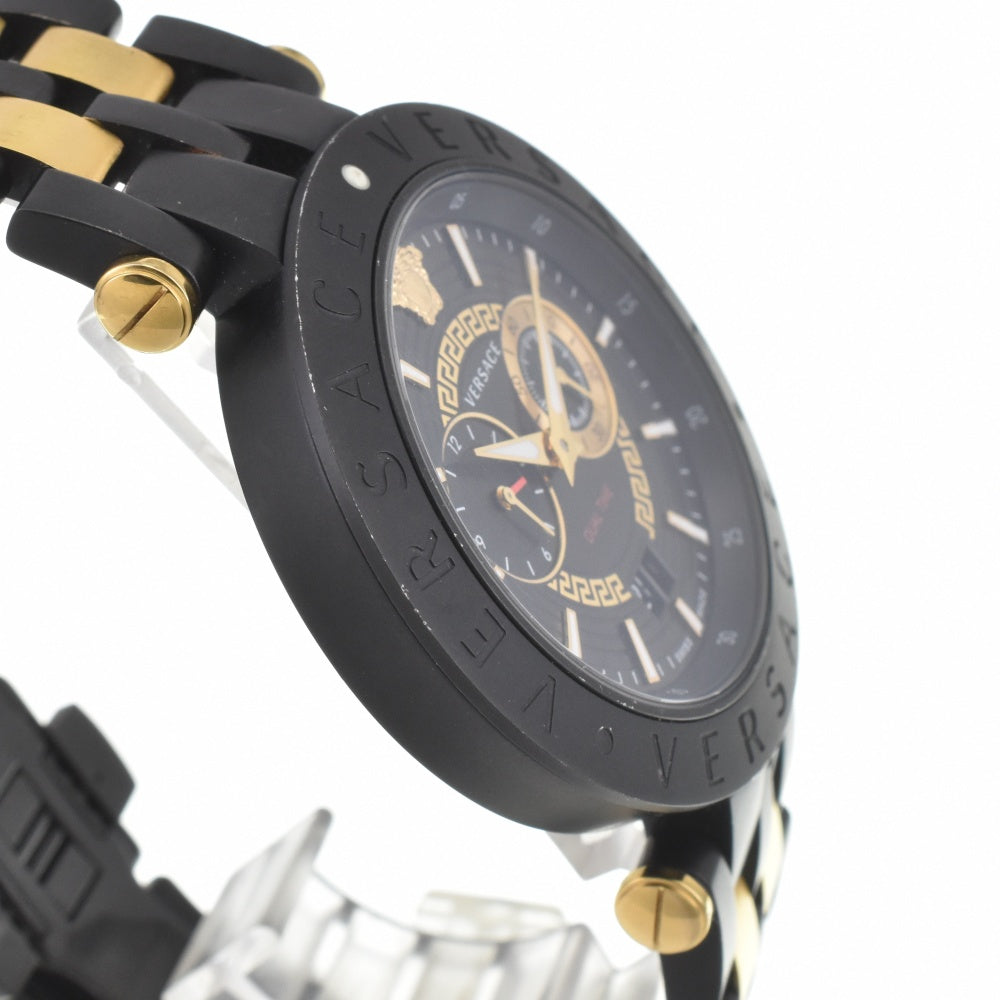 with paper VERSACE V race dual time VEBV00619 Chronograph Date black Dial Quartz Men's
 Watch □#142818
