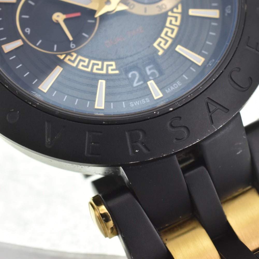with paper VERSACE V race dual time VEBV00619 Chronograph Date black Dial Quartz Men's
 Watch □#142818